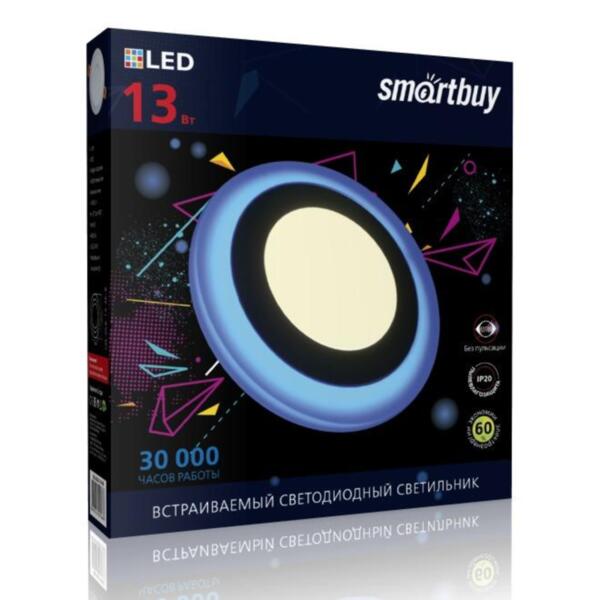 Фото Светильник светодиодный smartbuy 1вт 220в 3000к 3000лм 195мм ip20 sbl-dlb-13-3k-b