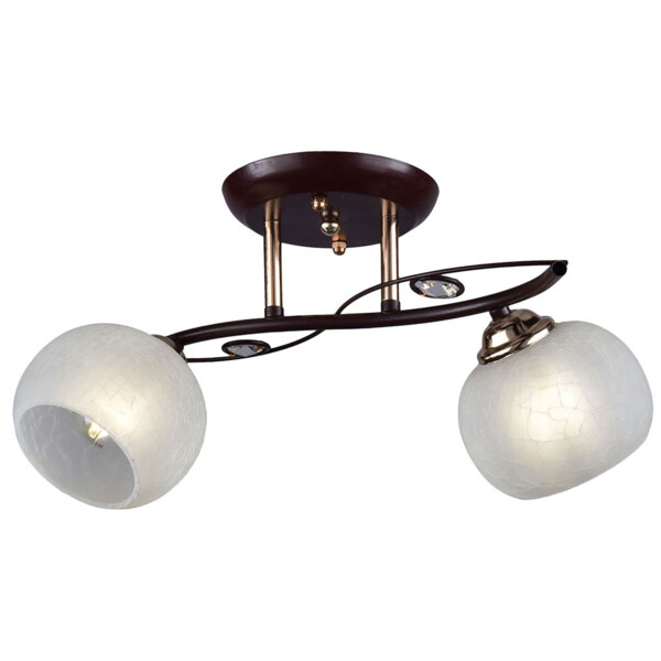 Фото Люстра потолочная россвет рс20545 brn+fg/2c е27 2x60вт ip20