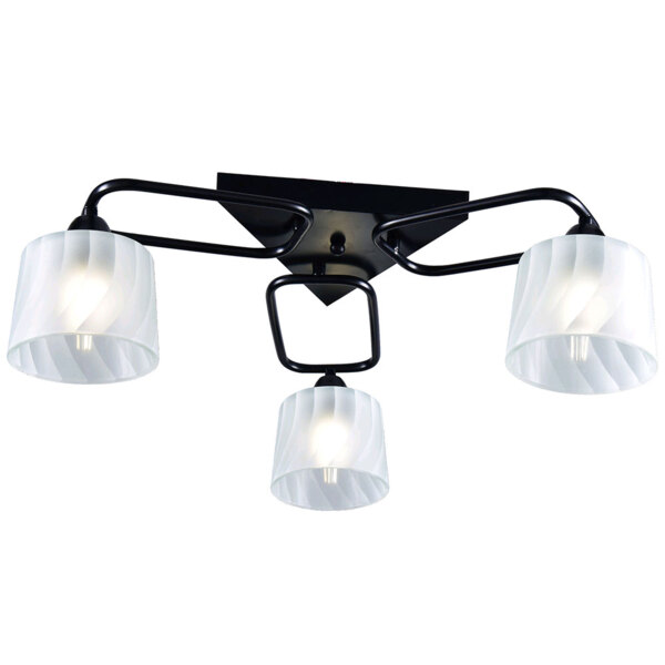 Фото Люстра потолочная россвет коэффициент рс21133 bk/3c е27 3x60вт ip20