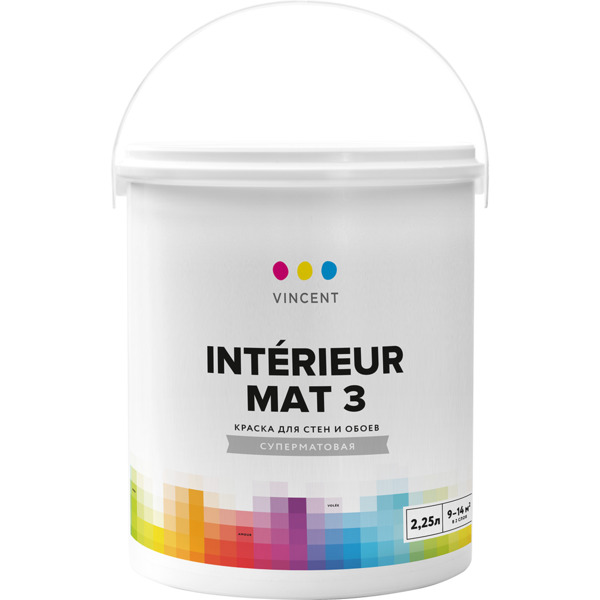 Фото Краска vincent матовая для внутренних работ i-3 2,25л