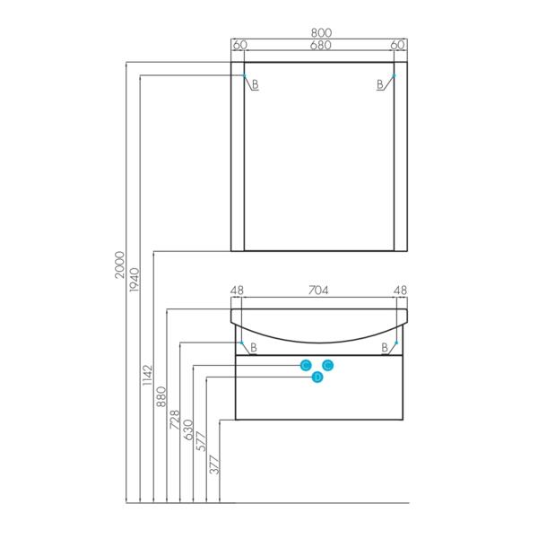Фото Зеркало акватон ария 80см белый 1a141902aa010