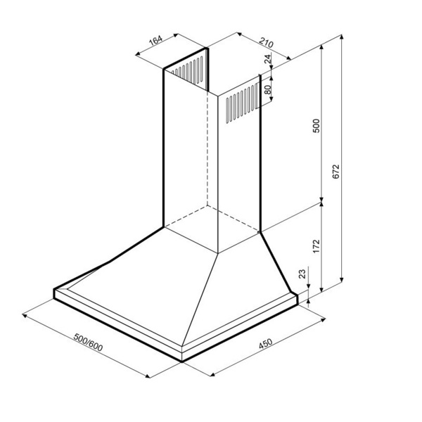 вытяжка кухонная krona bella 500 white push button 00013873
