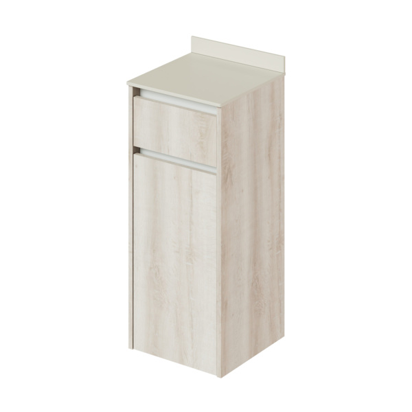 Фото Тумба для ванной комнаты подвесная итана amelia 35 350х350х810 с корзиной сканди