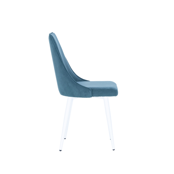 Фото Стул leset эби, каркас белый, велюр vendetta 25 морская волна