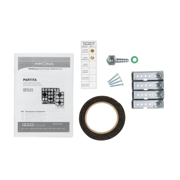 поверхность варочная газовая partita 30 ix krona независимая 00026312