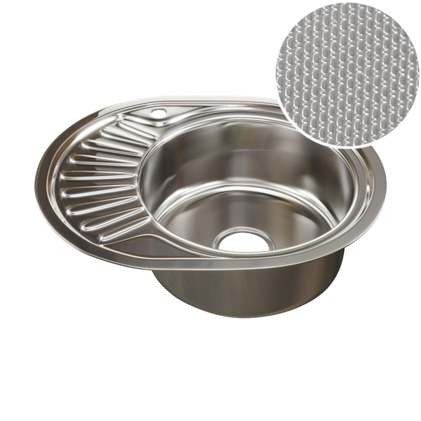 Фото Мойка кухонная нержавеющая сталь mixline 45х77 532303