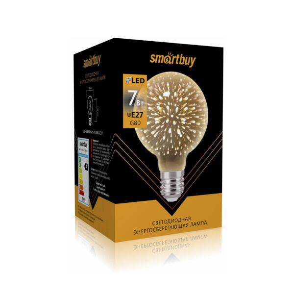 Фото Лампа светодиодная smartbuy led sbl-g80bpart-7-20k-e27 е27 груша 7вт 2000к