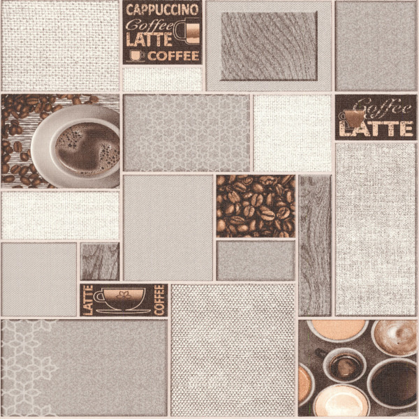 Фото Обои 80009-25 аспект арабика винил горячего тиснения бумага 0.53x10,05м кухня бежевый