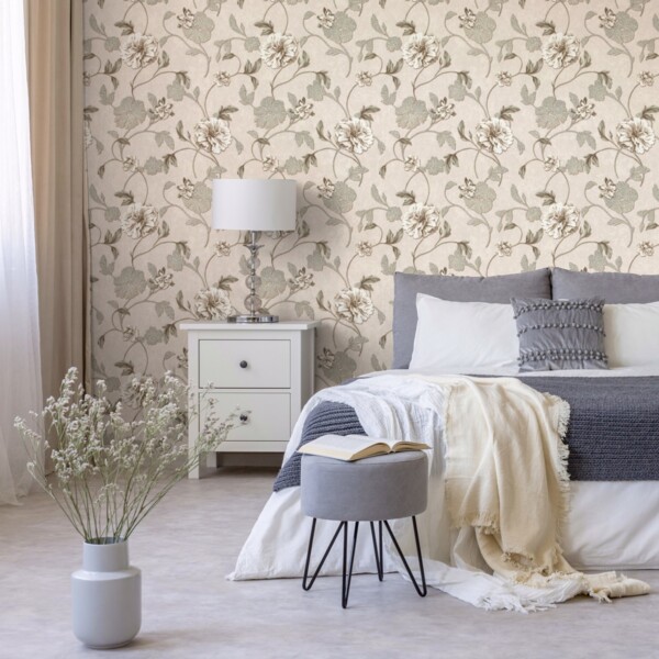 Фото Обои 9112-01 monte solaro corsica флизелин 1.06x10,05м флористика бежевый