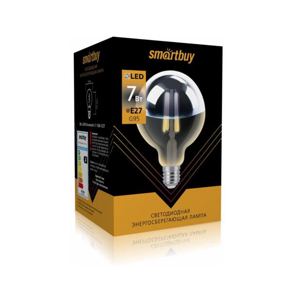 Фото Лампа светодиодная smartbuy led sbl-g95chromeart-7-30k-e27 е27 груша 7вт 3000к
