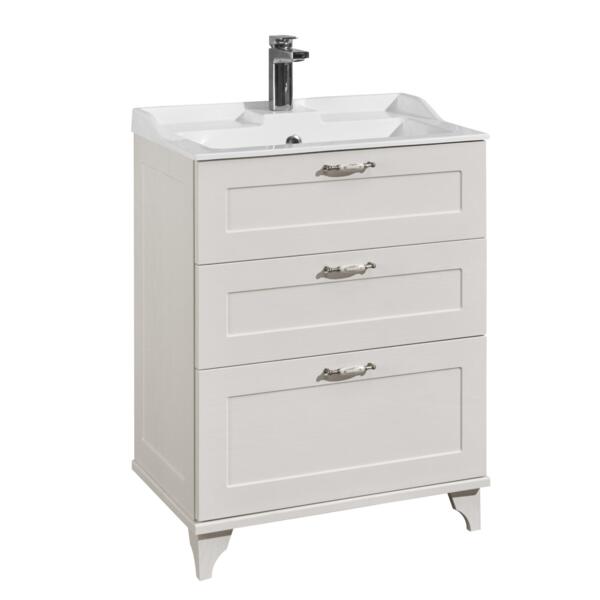 Фото Тумба под раковину акватон леон 65 дуб белый/фабиа 1a194601lbps0