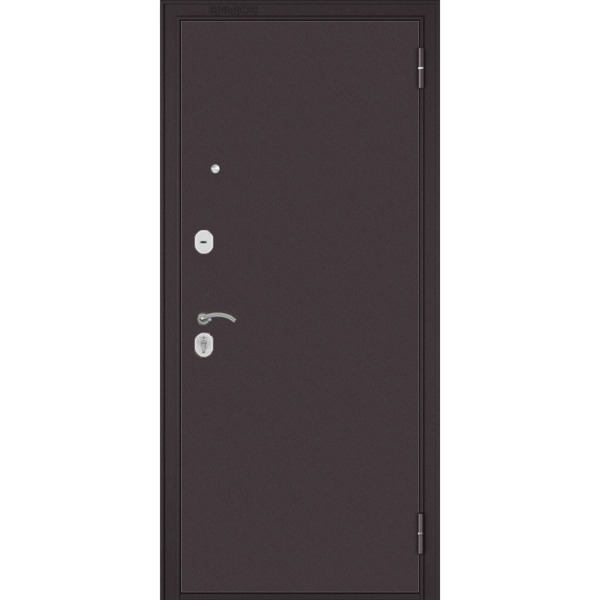 Фото Дверь входная econom 70 e-140 mirror 2050х960 левая, букле шоколад, мдф ларче бьянко