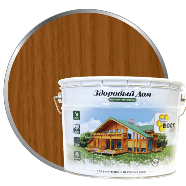 Фото Деревозащитное средство здоровый дом 10,0л орех