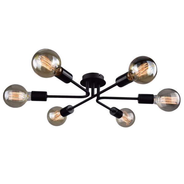 Фото Люстра потолочная россвет рс21085 bk/6c е27 6x60вт ip 20