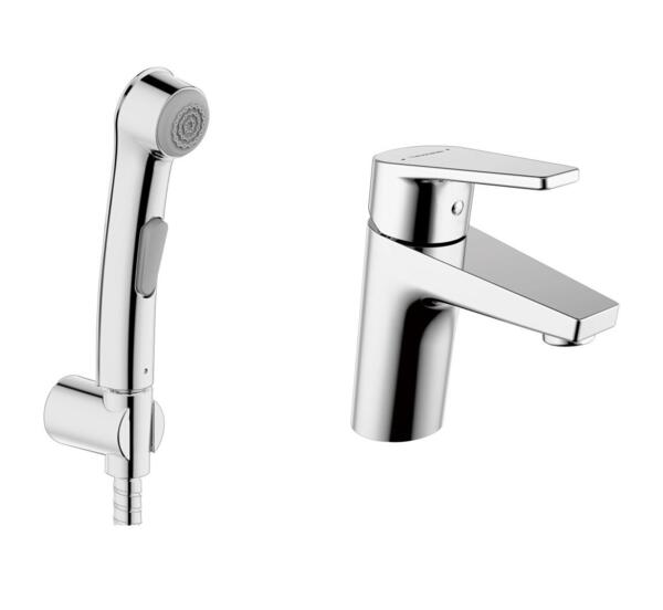 Фото Смеситель для умывальника с гигиеническим душем bravat line