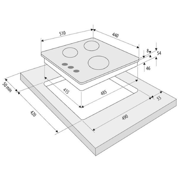 поверхность встраиваемая газовая варочная krona albero 45 bl