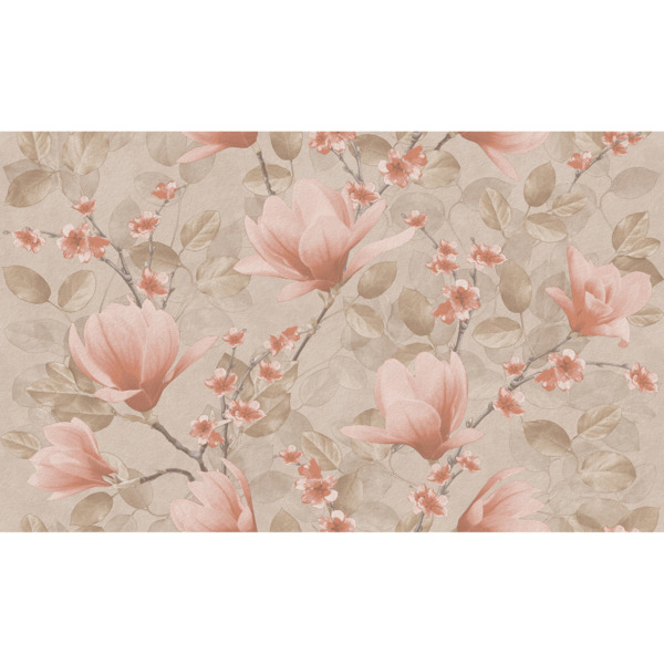 Фото Обои 10-1010-62 белвинил магнолия флизелин 1.06x10м флористика бежевый