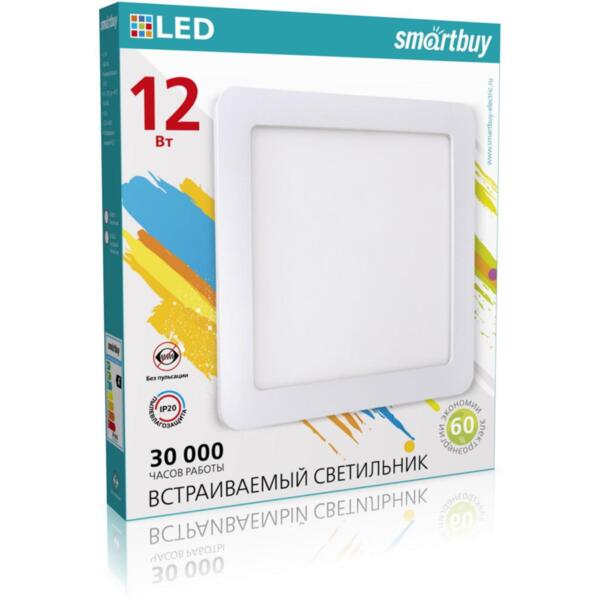 Фото Светильник светодиодный smartbuy 12вт 220в 4000к 960лм 170мм ip20 sbl-dlsq-12-4k