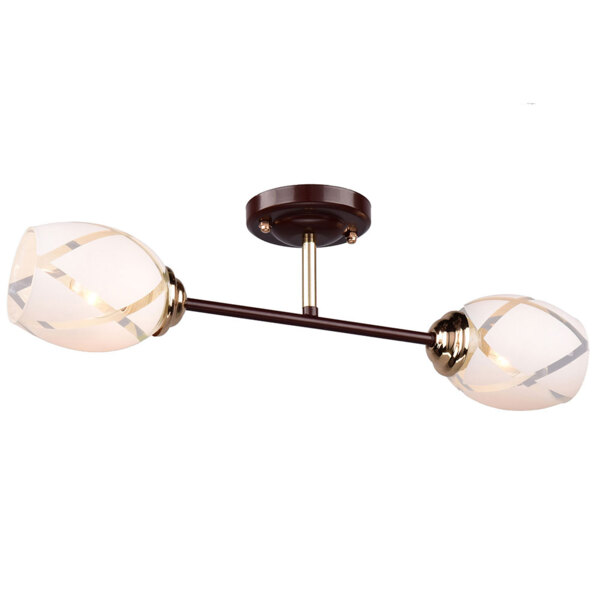 Фото Люстра потолочная россвет рс20654 brn+fg/2c е27 2x60вт ip20