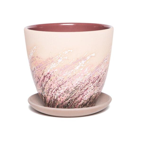 Фото Горшок живопись бежевый крокус №1