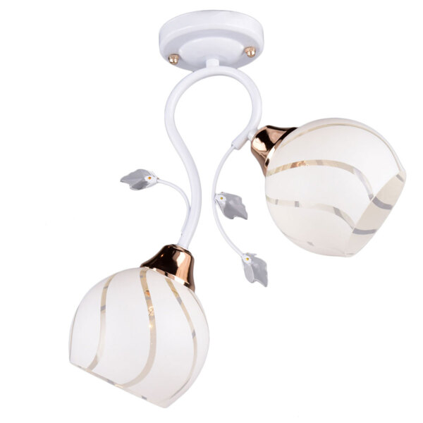 Фото Люстра потолочная россвет рс20102 wt+fg/2c е27 2x60вт ip20