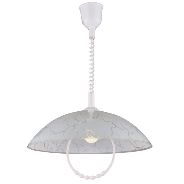 Фото Светильник подвесной россвет рс-025 белый мрамор (д.360) е27 ip20