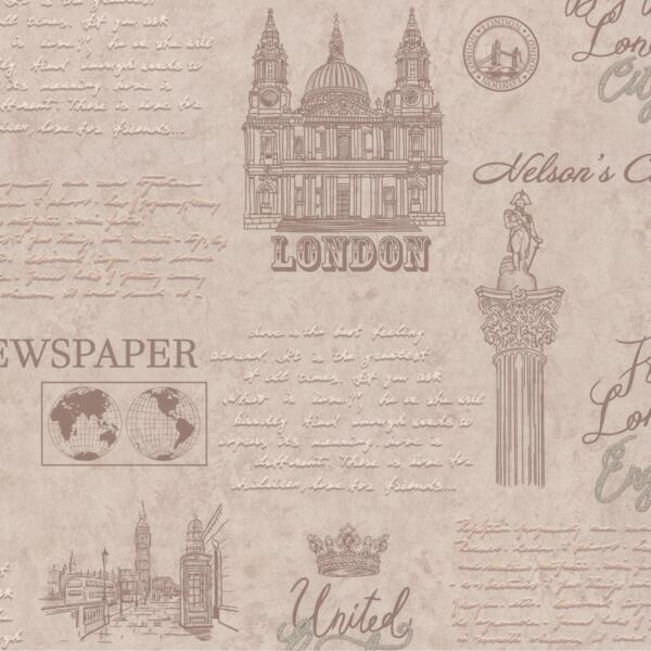 Фото Обои 9099-21 monte solaro london флизелин 1.06x10,05м города коричневый