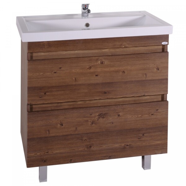 Фото Тумба коста 80см светлый орех с умывальником фостер