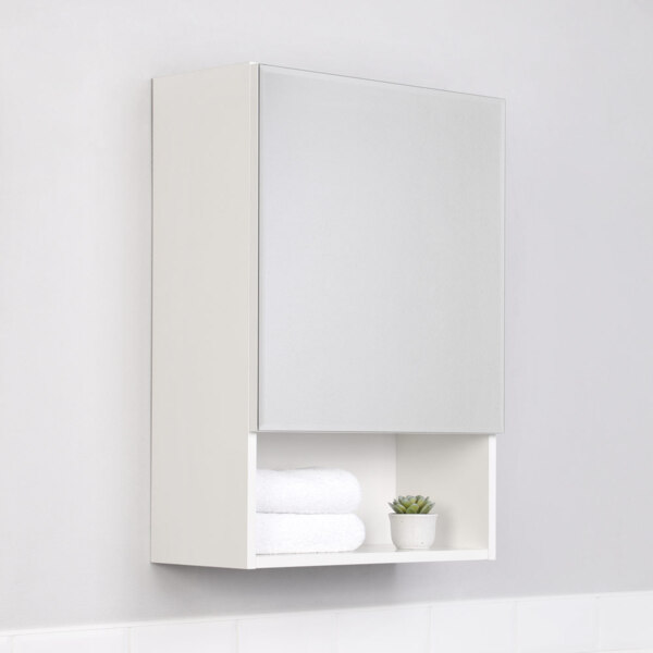 Фото Шкаф-зеркало ika уют 50 белый глянец