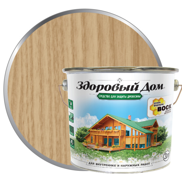 Фото Деревозащитное средство здоровый дом 3,0л бесцветный