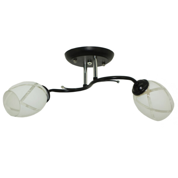 Фото Люстра потолочная россвет рс20745 bk+cr/2c е27 2x60вт ip20
