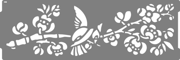 Фото Трафарет бордюр сакура 10637