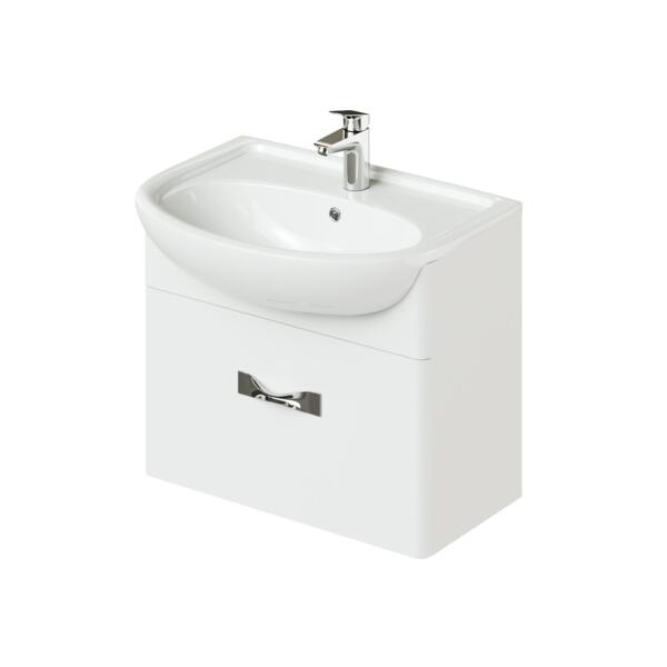 Фото Тумба с раковиной подвесная итана анкона 60 600х440х520 (белый глянец)