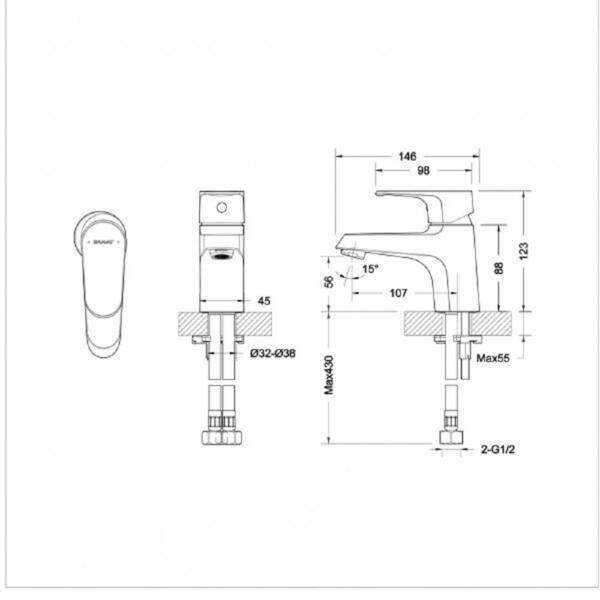 Фото Смеситель для умывальника bravat alfa