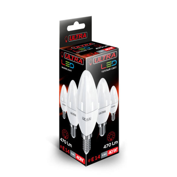 Фото Лампа светодиодная ultra е14 свеча 8.5вт 3000к 5055268048726