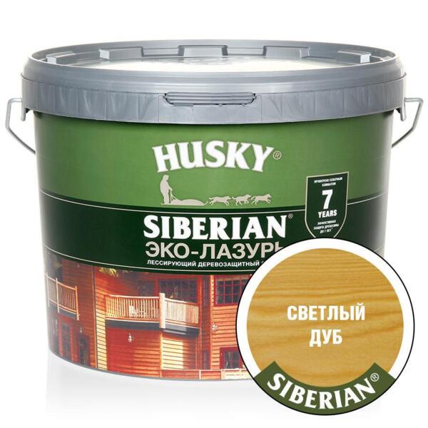 Фото Антисептик husky siberian   полуматовая светлый дуб (9л)