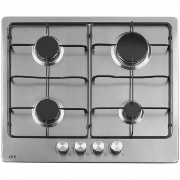 панель варочная газ нерж сталь ore lga60 4 конфорки стальные решетки газ-контроль