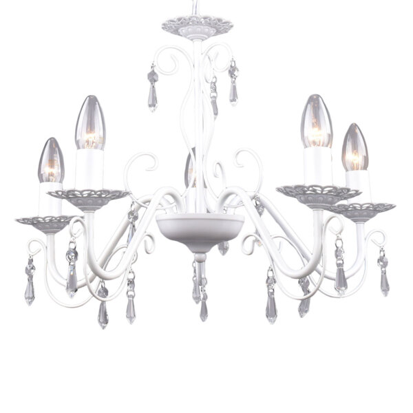 Фото Люстра подвесная россвет рс20884 wt/5p е14 5x60вт ip20