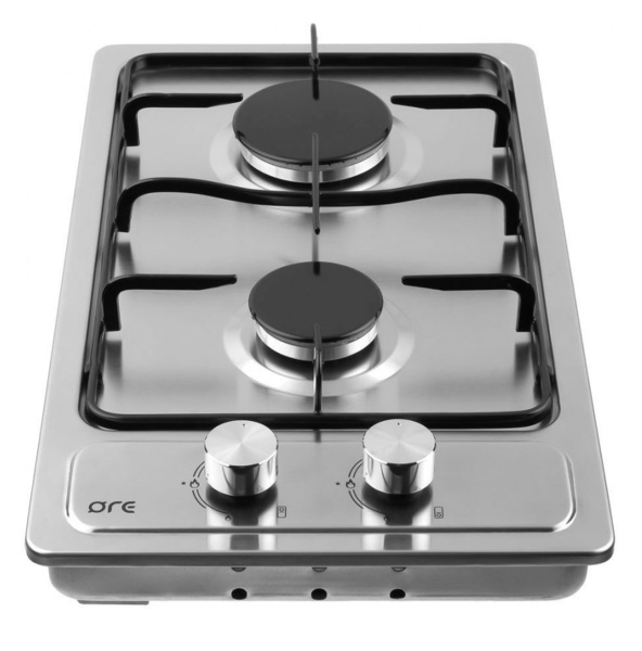 панель варочная газ нерж сталь ore lga30 2 конфорки стальные решетки газ-контроль