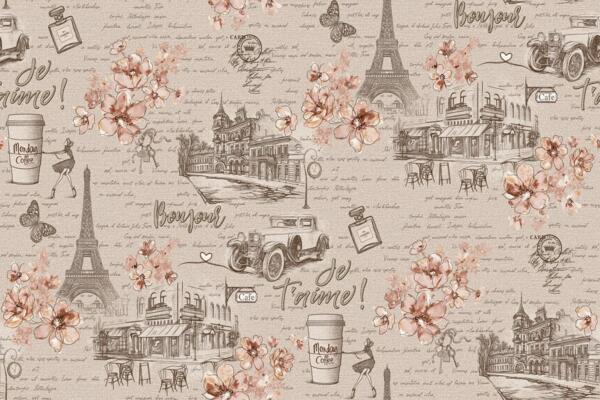 Фото Обои белвинил 10-1004-61 бонжур 61 флизелин 1,06*10,05м подростоковые бежевый