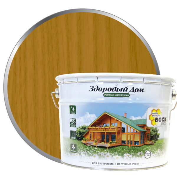 Фото Деревозащитное средство здоровый дом 10,0л тик