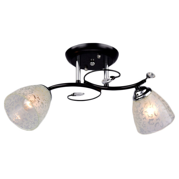 Фото Люстра потолочная россвет рс20558 bk+cr/2c е27 2x60вт ip20