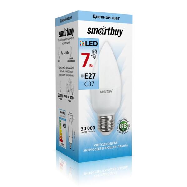 Фото Лампа светодиодная smartbuy led sbl-c37-05-40k-e27 е27 свеча 5вт 4000к