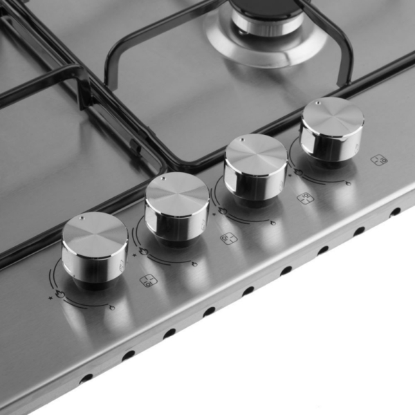 панель варочная газ нерж сталь ore lga60 4 конфорки стальные решетки газ-контроль