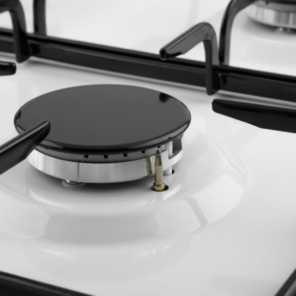 панель варочная газ белая ore lga60w 4 конфорки стальные решетки газ-контроль