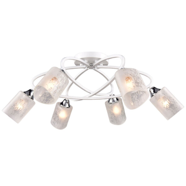 Фото Люстра потолочная россвет рс20955 wt+cr/6c е27 6x60вт ip20