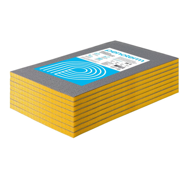 Фото Порилекс евроблок нпэ л звукоизоляция стен, цвет желто-серый, 50 х 600 мм х 1 м