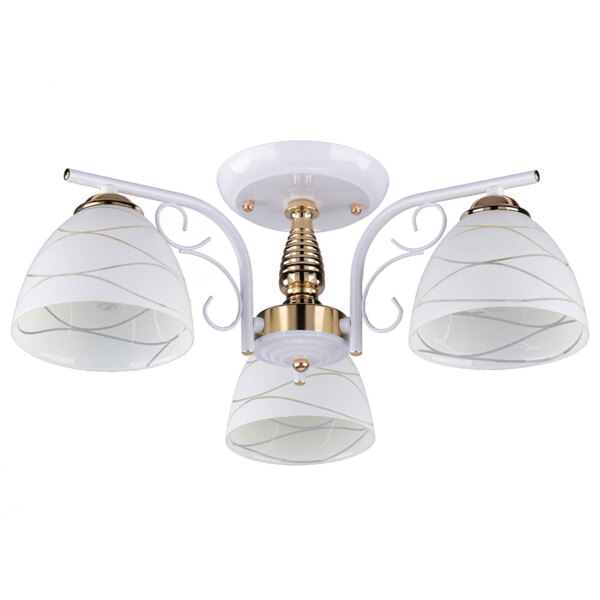 Фото Люстра потолочная россвет рс20186 wt+fg/3c е27 3x60вт ip20