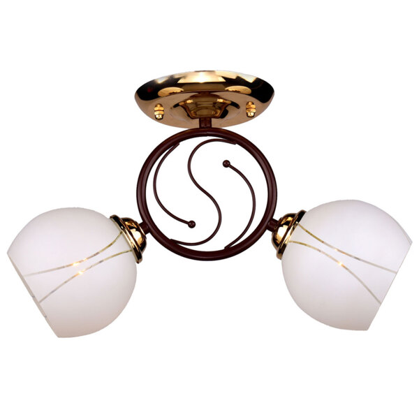 Фото Люстра потолочная россвет рс19410 brn+fg/2c е27 2x60вт ip20