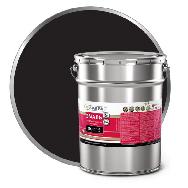 Фото Эмаль пф-115 (лакра) 20кг черный